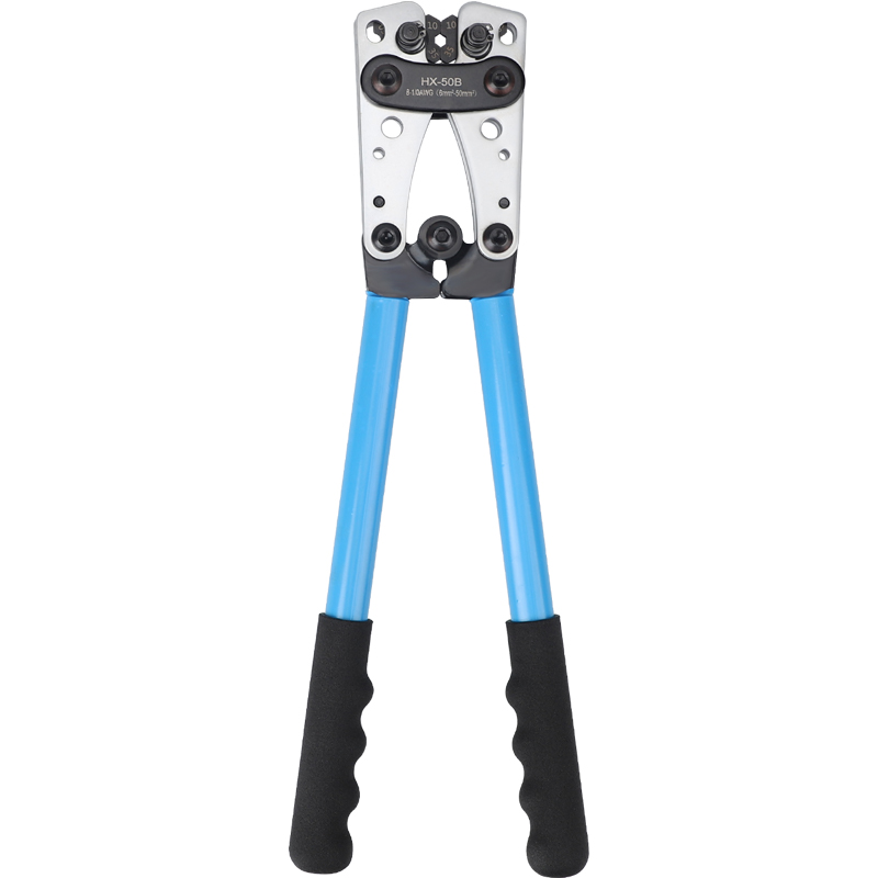 Pince À Sertir Professionnelle Pour Cosses 10-1/0 Awg (6-50mm²) - - Outil De Crimpage Électrique À Cliquet Multifonction