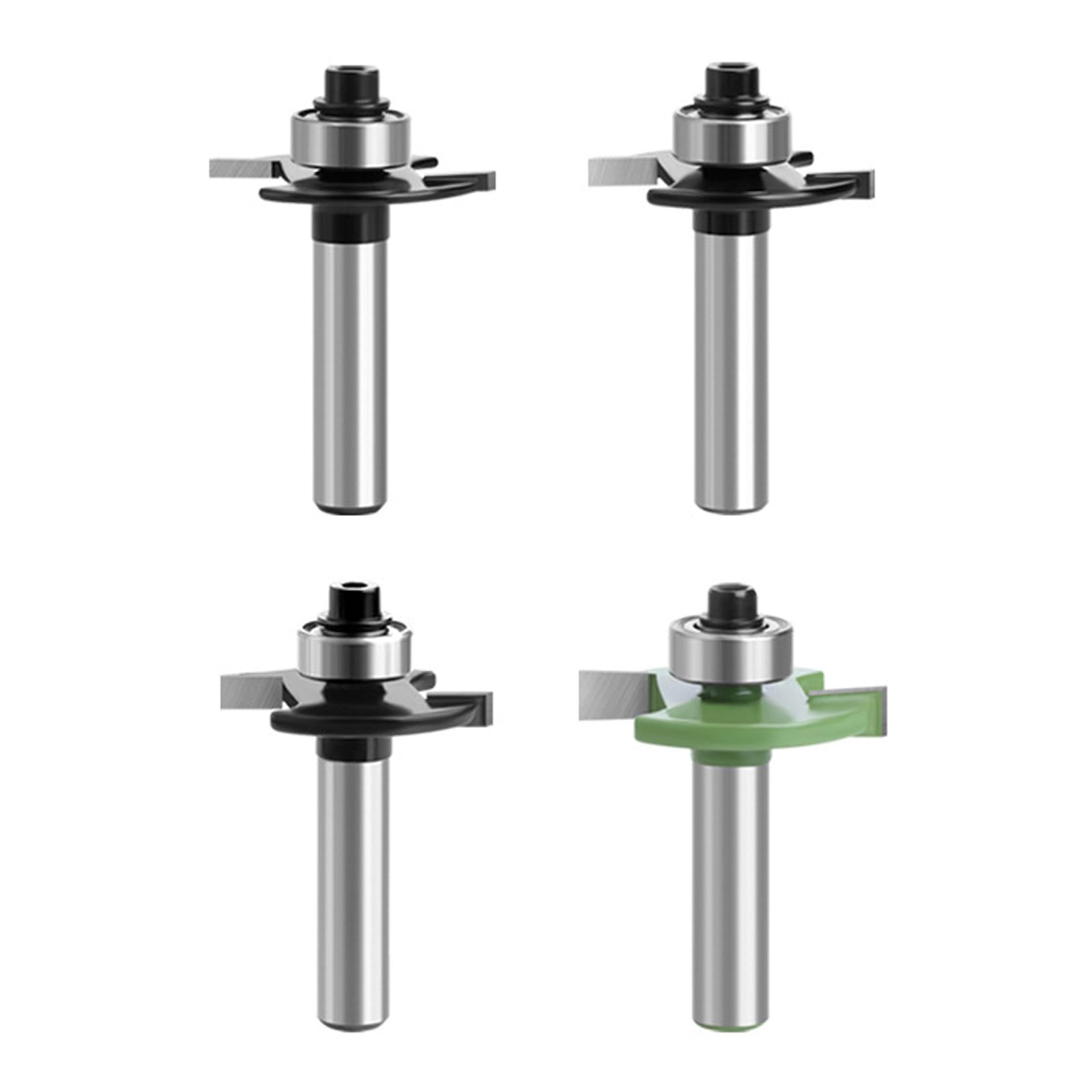 Lot De 4 Fraises À Affleurer Avec Roulements À Billes - Tige 8 Mm - Diamètres 2,3,4,5 Mm - Pour Défonceuse Et Travail Du Bois