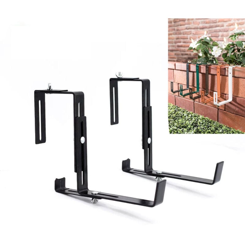 Support Pour Jardinière Couleur Anthracite Support De Bac À Fleurs Robuste Et Réglable En Largeur Accroche Jardinière En Métal Pour Le Balcon