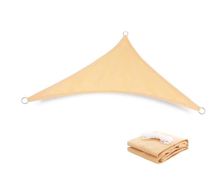 Voile D'Ombrage Triangulaire Beige 3 X 3 X 3 M - 300d - Protection Solaire - Auvent Extérieur Pour Jardin, Piscine