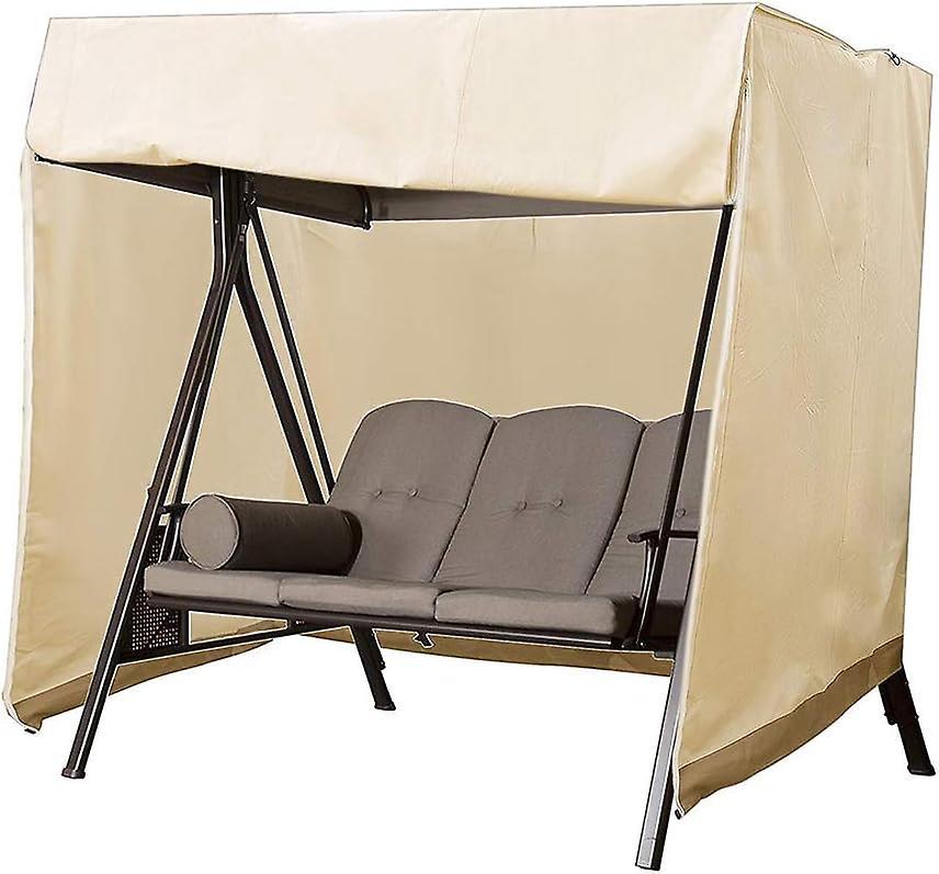 Waterproof Beige Oxford Swing Cover For 2-seater Garden Swing Outdoor Use - Uv Resistant Protective Cover 160 X 120 X 170cm