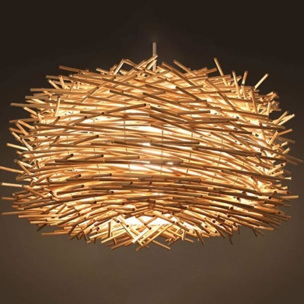 Handvävd Pourriture Led Ljuskrona Taklampa Rétro, Beige