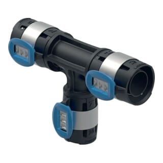 Geberit - FlowFit T-Stück reduziert, d 25mm, d1 25mm, d2 20mm, Werkstoff ppsu
