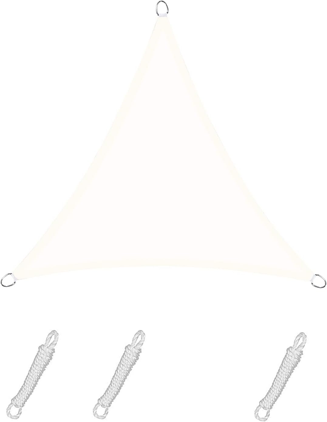 Rhafayre Voile D'Ombrage Triangle 5x5x7m Color Crème,toile Imperméable Une Protection Des Rayons Uv À 95%, Pour En Plein Air, Jardin & Terrasse, Piscine