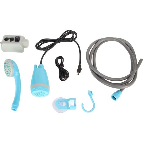 Douche De Camping Portable Rechargeable Usb Avec Pompe À Eau Bleue Pour Extérieur