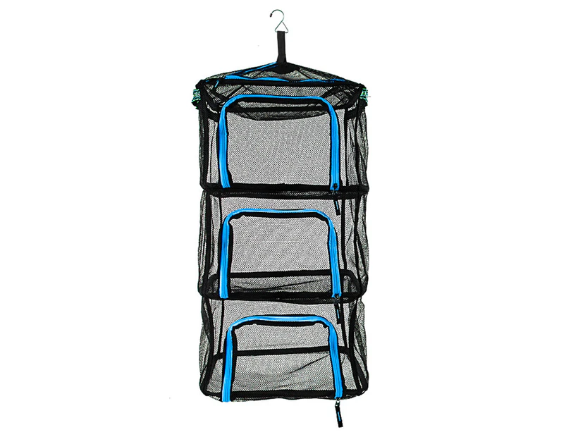 Filet De Séchage Pliable À 4 Niveaux Pour Le Camping, Panier De Rangement Pour Légumes Et Aliments, Bleu