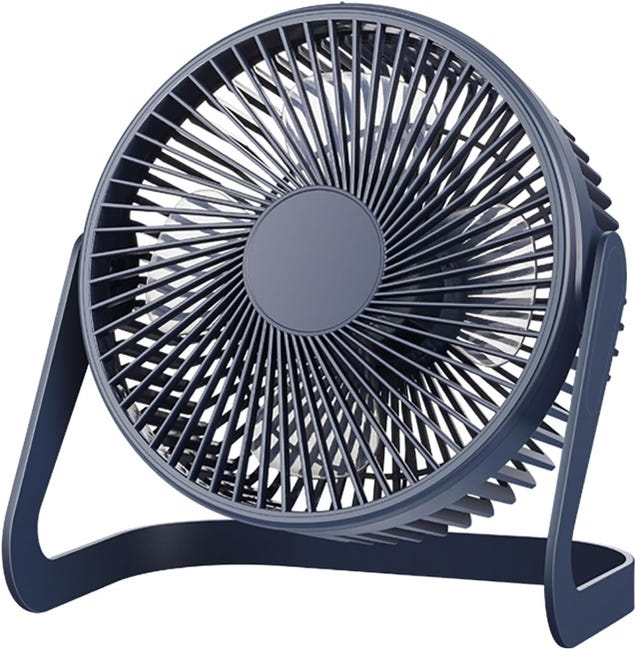 Mini Ventilateur Usb Portable De 8 Pouces, Alimenté Par Usb, Deux Vitesses De Ventilation, Bleu