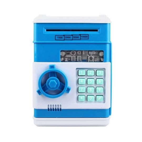 Coffre-fort Numérique, Petit Coffre-fort Bancaire Avec Serrure Pour Distributeur Automatique De Billets Pour Enfants, Bleu