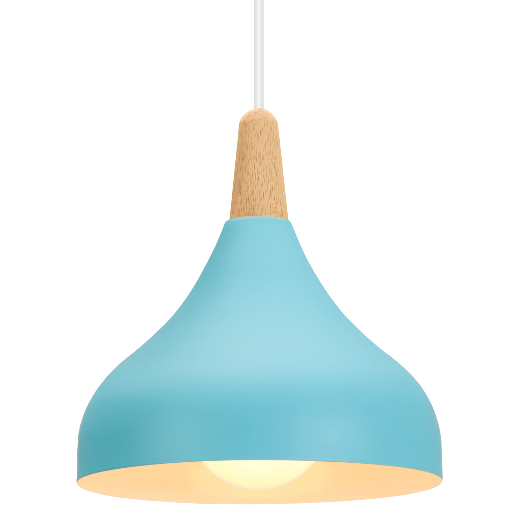 Lustre Suspension Rétro Suspension Luminaire Moderne Style Goutte Chapeau Plafonnier E27 Métal Lampe Suspension Pour Chambre Salle À Manger Cuisine, Ø 20cm (bleu 1 Pack)