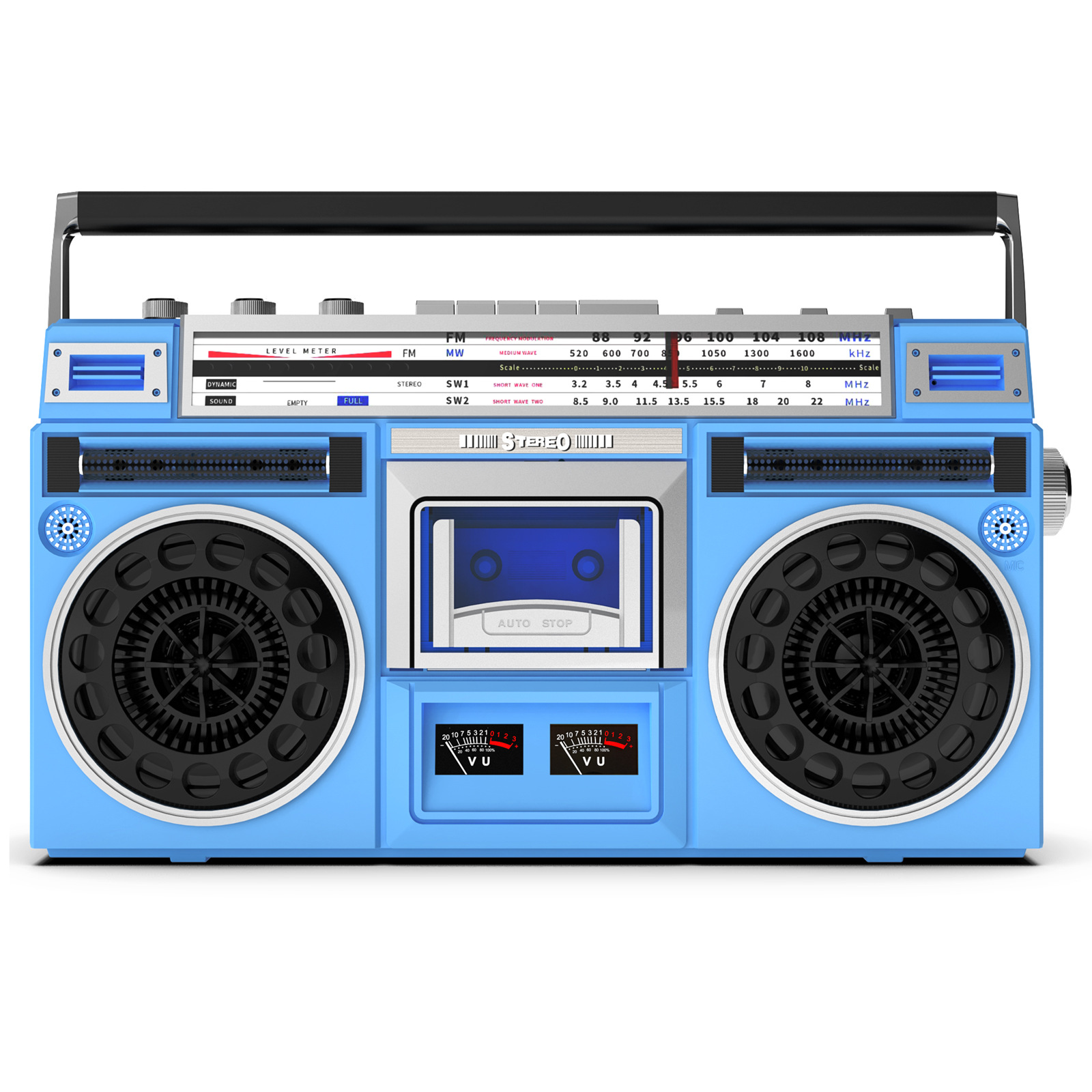 Radio Lecteur De Cassettes Rétro, Lecteur Cd Rétro Classique Des Années 80 Boombox, Boombox De Cassette Am/fm, Bleu