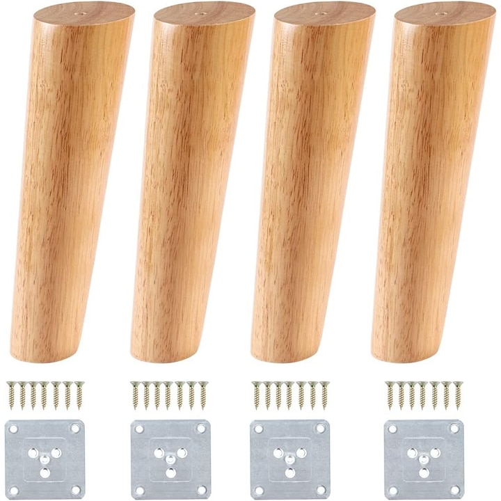 Ensemble De 4 Pieds Mobiles, Cadre En Bois, Kkvogmle, 20 Cm, Marron