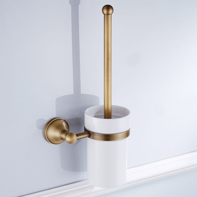 Ensemble De Porte-brosse De Toilette Mural En Laiton, Style Européen, Luxueux, En Bronze Antique (sku Produit : 95503971 Sku Offre : 10103074)