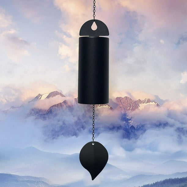 Deep Resonance Serenity Bell Large Metal Cylinder Wind Chimes Outdoor Windbell Deep Tone 30 Inch Garden Wind Chimes For Patio And Terrace Musical Wind Bronze