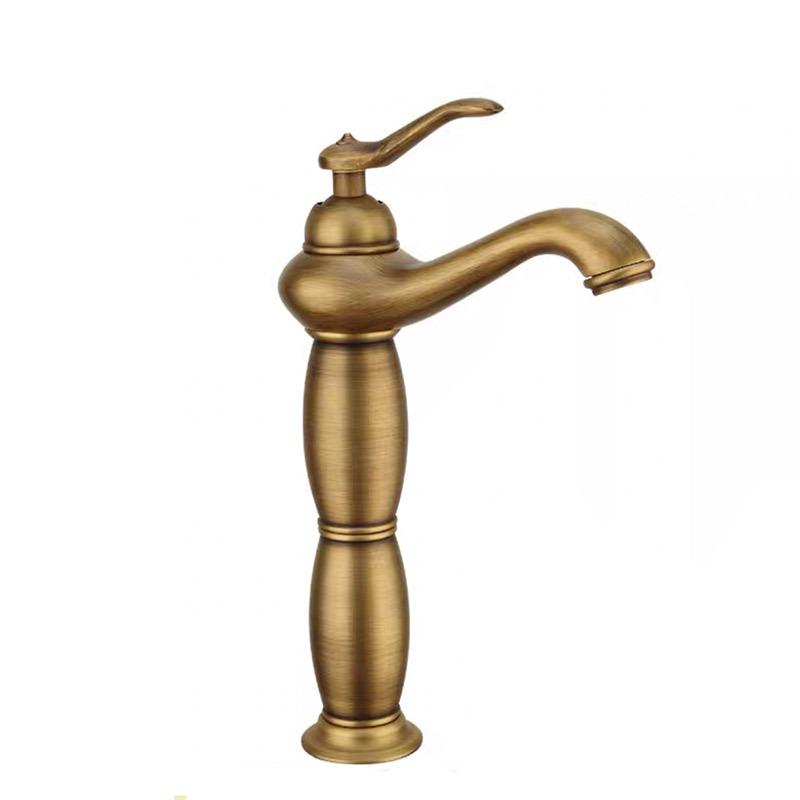 Robinet De Lavabo De Salle De Bain Bronze Antique Mélangeu En Laiton Cuivre Massif-24cm