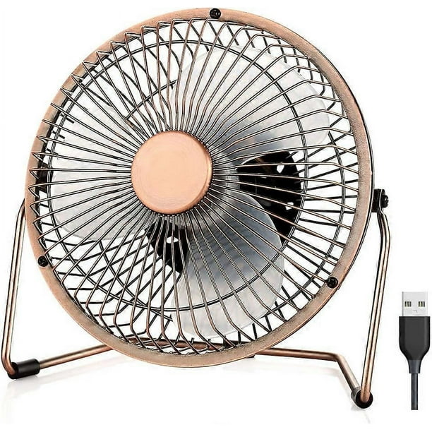 Mini Usb Fan Usb Fan Desk Fan Metal Small Fan Quiet Powerful Adjustable 360 6 Inch Bronze For Office Home Camping