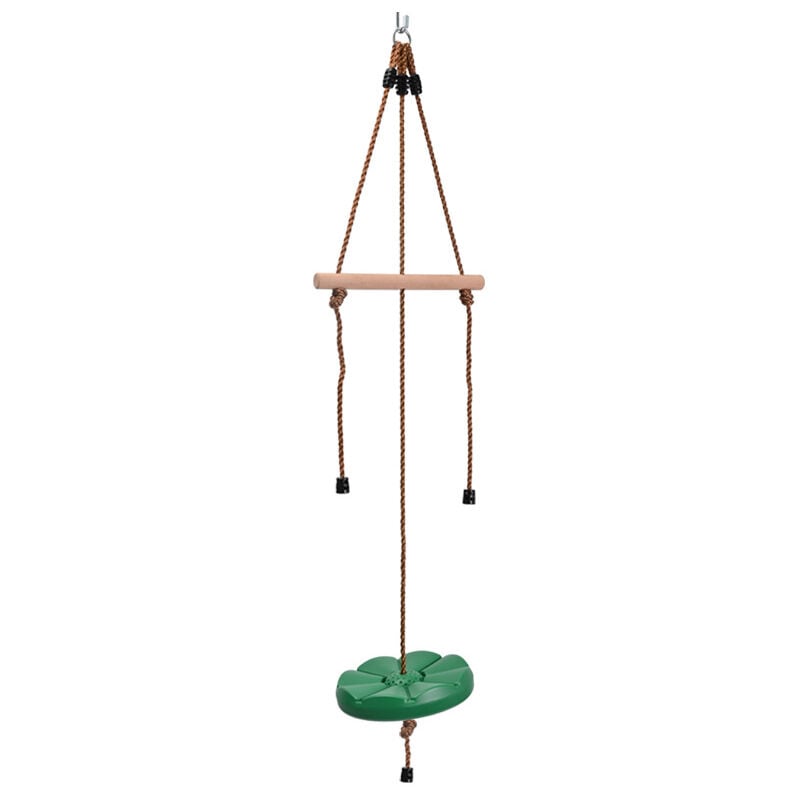 Aire De Jeux,échelle De Corde Deux-en-un Pour Enfants Échelle D'Escalade Extérieure Balançoire De Jardin Échelle Balançoire Disque En Plastique Balançoire Vert Foncé