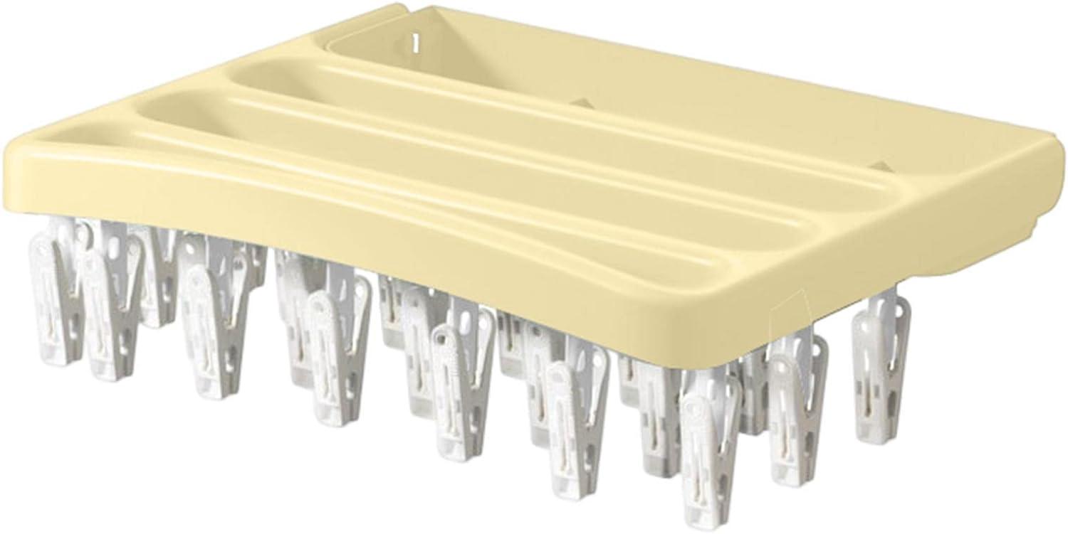 Étendoir À Chaussettes (jaune), Étendoir À Linge Pliable - Étendoir Mural Coupe-vent Pour Chaussettes, Sous-vêtements, Serviettes, Foulards