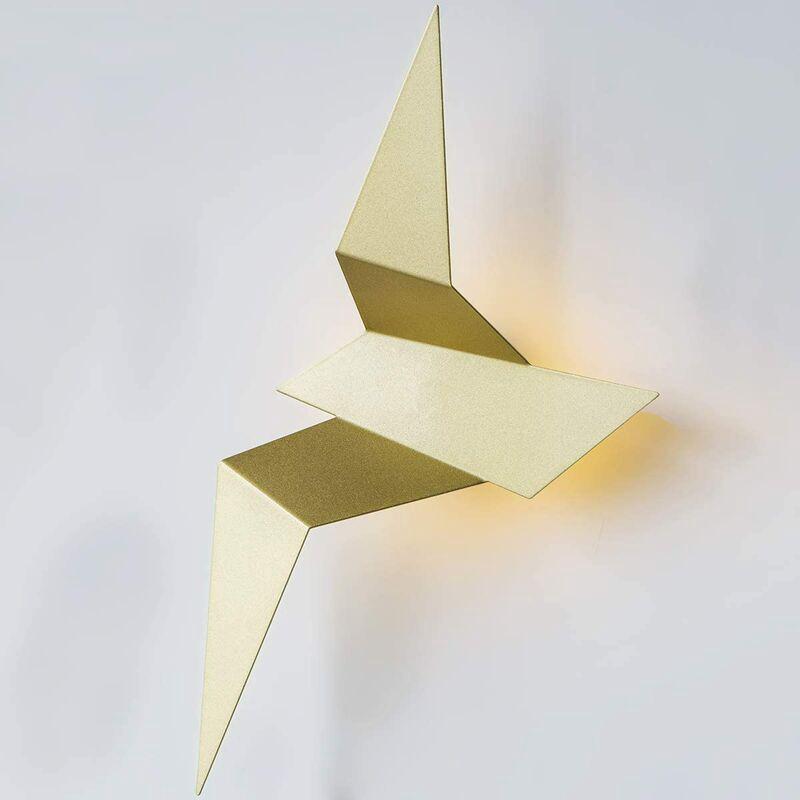 Applique Murale Moderne À Led En Forme D'Oiseau Volant Pour Chambre Ou Salon (12,8 Pouces) (or)