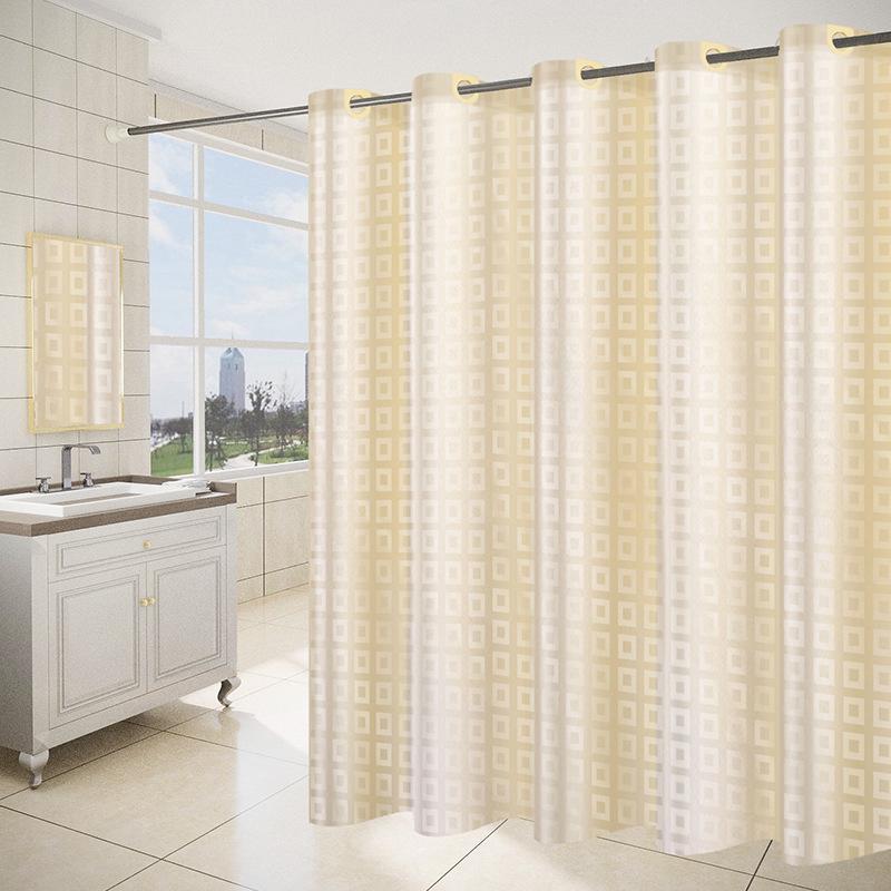 Rideau De Douche 180 X 200 Cm Avec 12 Crochets, Séchage Rapide (jaune), En Polyester Imperméable Lavable En Machine, Pour Salle De Bain.