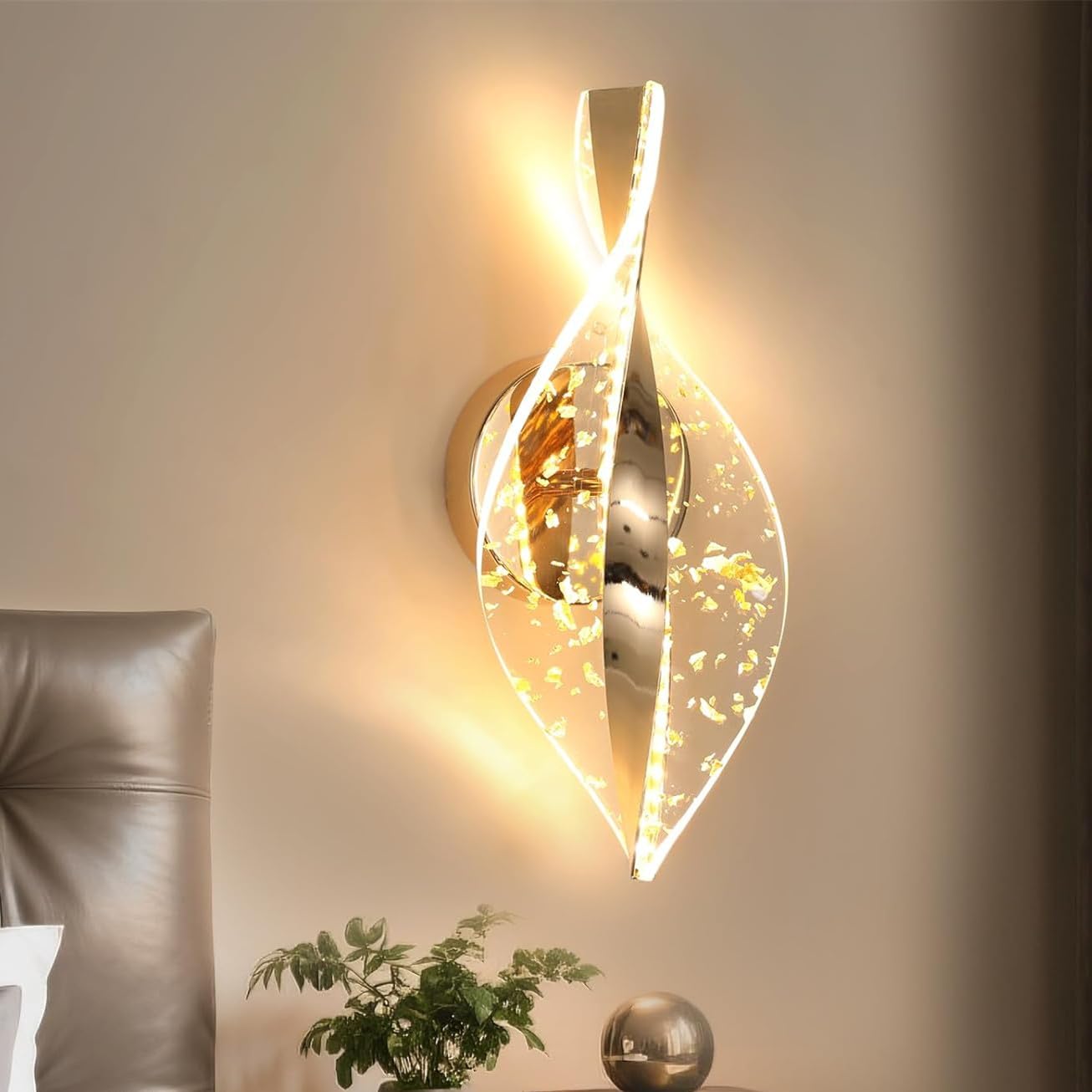 Températures De Couleur 3000k/4500k/6500k Applique Murale Led, 12w Oro Dimmable Lampe Led Murale Moderne, 2000lm Acrylique Lampe Murale Interieur Pour Chambre Couloir Salon Salle