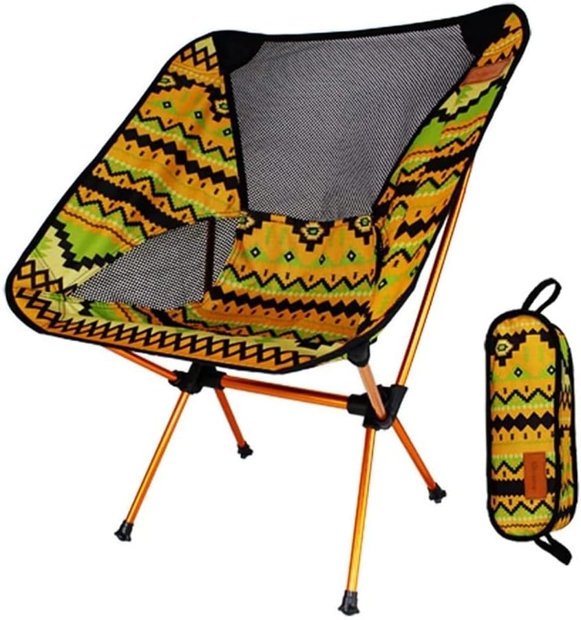 Chaise De Camping Ultralégère Pliante Pour Randonnée En Plein Air,barbecue,siège De Pique-nique (jaune)