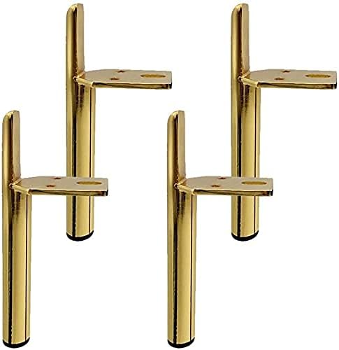 Pack Replacement Metal Furniture Legs - Black Diy Furniture Legs - Table Legs - Cabinet Legs - Bed For Chairs, Cabinet And Sofa, Other Furniture Legs (18cm, Gold)
