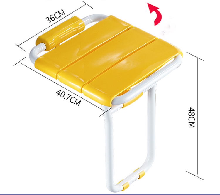 Siège De Douche Relevable En Aluminium Époxy Jaune
