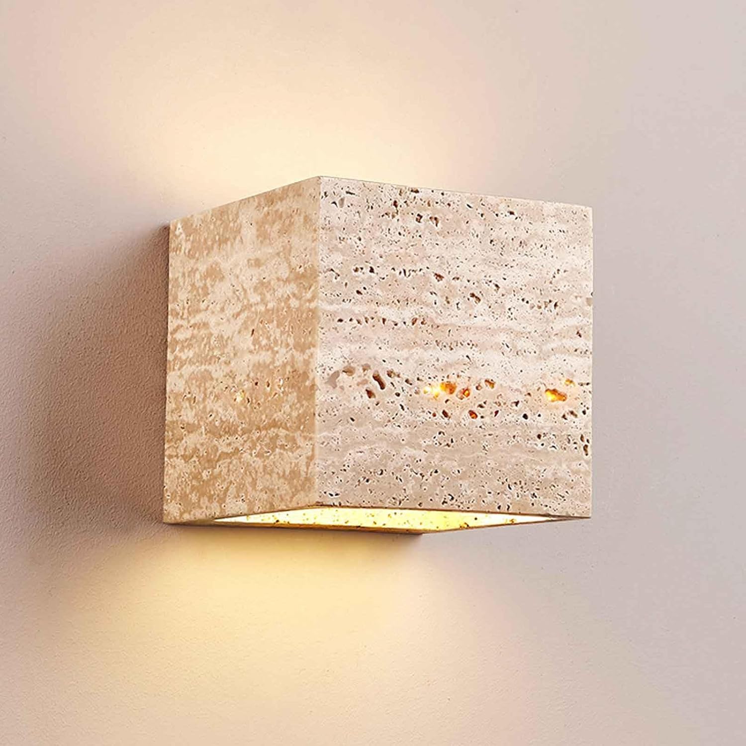 Applique Murale D'Extérieur En Travertin Jaune Naturel, Source De Lumière Led 9w, Style Rétro Pour Couloir D'Entrée D'Escalier De Maison, Lampe Décorative