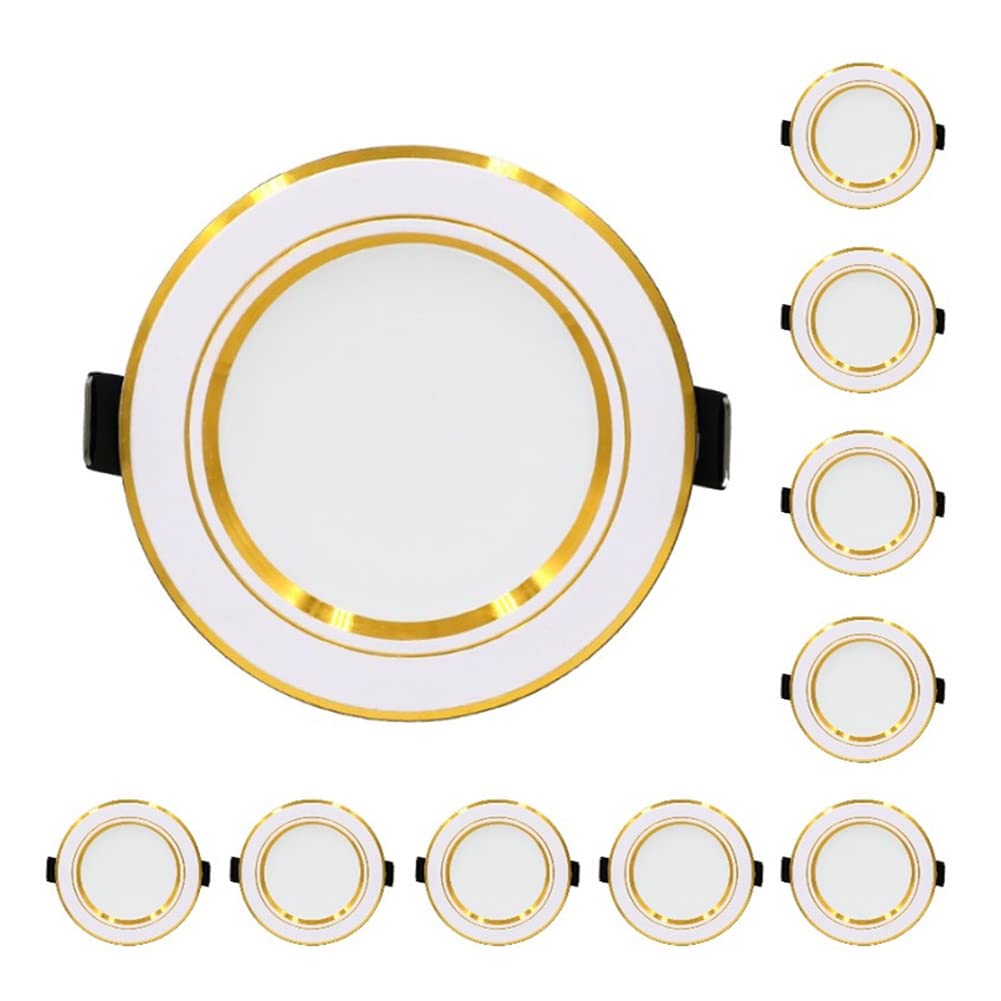 Lot De 10 Spots Led Encastrables 220 V 5 W 9 W 12 W Panneau Lumineux Rond 15 W 18 W Éclairage Intérieur Lumière Blanche 220 V 18 W Or
