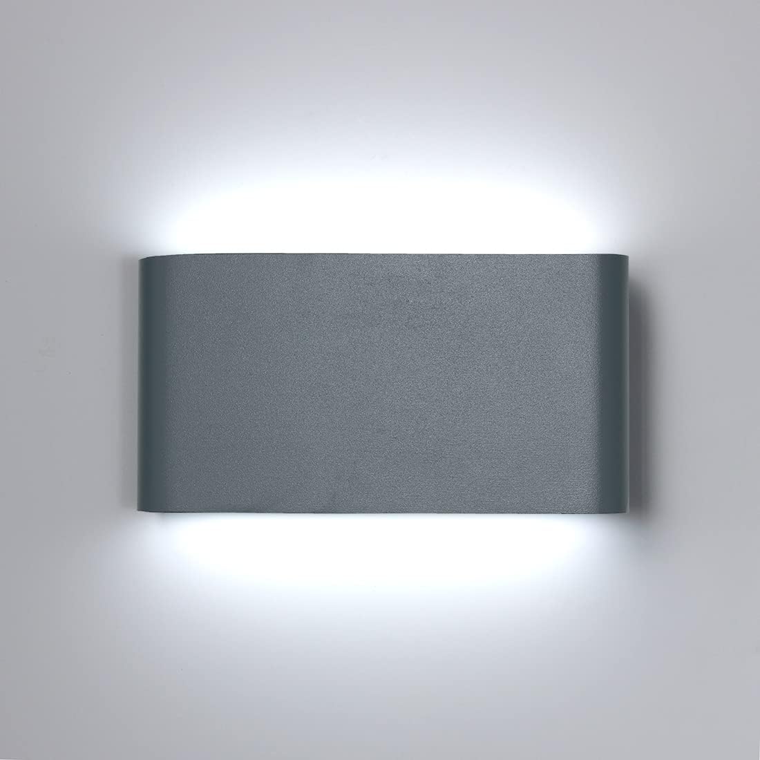 Applique Murale Led Rhafayre 12w, Étanche, En Aluminium, Pour Extérieur, Porche, Jardin, Couloir, Intérieur, Blanc Froid 6000k (gris)