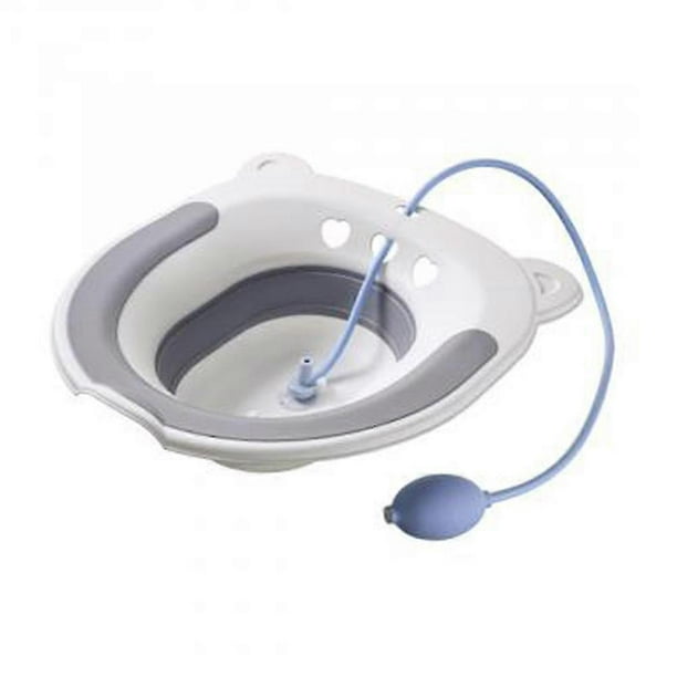 Bain De Siège Evago Pour Siège De Toilette - Soins Post-partum, Soulage Les Hémorroïdes Et Le Périnée - Pliable, Facile À Ranger, Compatible Avec La Plupart Des Toilettes - Gris