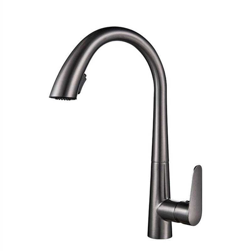 Robinet Gris Cuisine Avec Douchette Extractible Mitigeu Monocommande Rotatif À 360° Froide Et Chaud