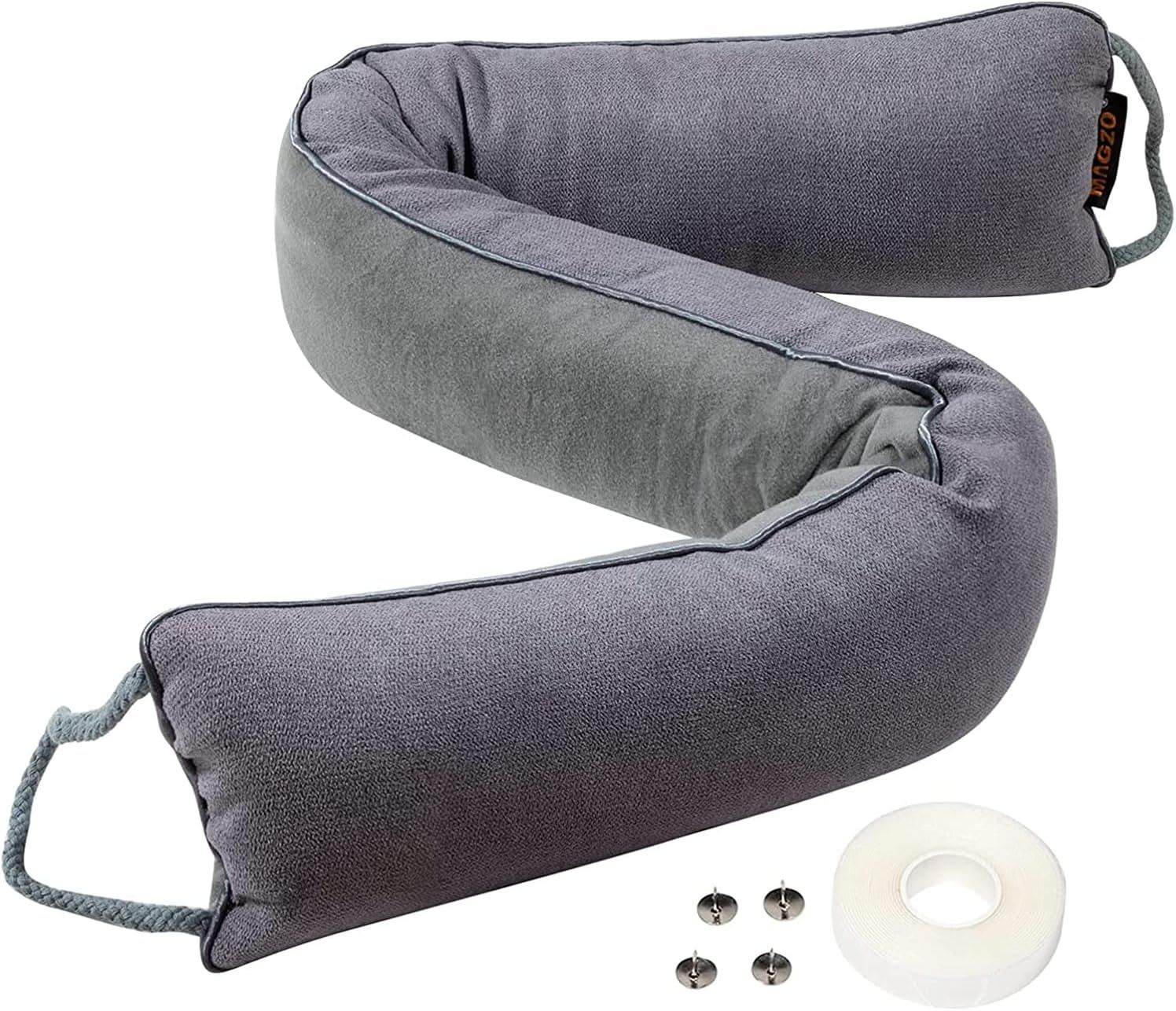 Boudin De Porte Isolant Froid 93 Cm, Bas De Porte Isolant Thermique, Anti Froid Et Anti Bruit, Coussin De Porte Tissu, Gris