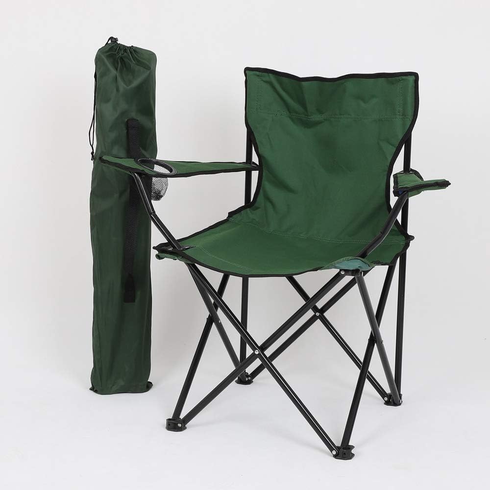 Chaise Pliante D'Extérieur Monobloc Portable Avec Accoudoirs, Chaises De Plage, Chaises De Pêche (verte)