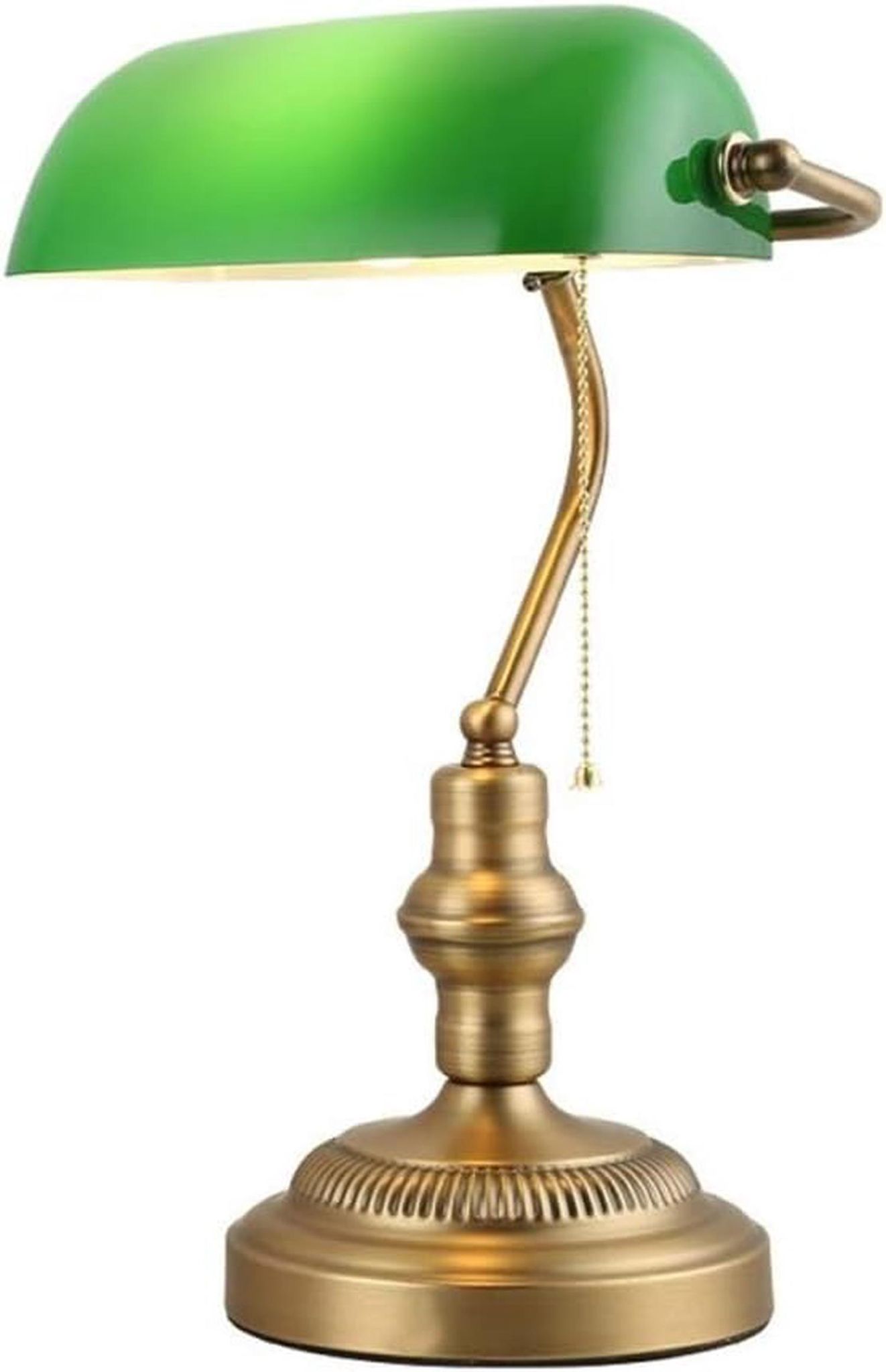 Led Lampe De Table Et De Bureau Style Banquier Vintage Rétro Avec Abat-jour Verre Vert Et Laiton Pour Ampoule E27 Led,vert
