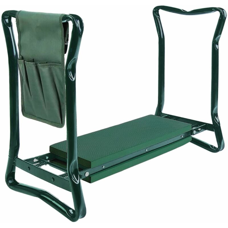Tabouret De Jardinage Pliable Avec Rangement Vert