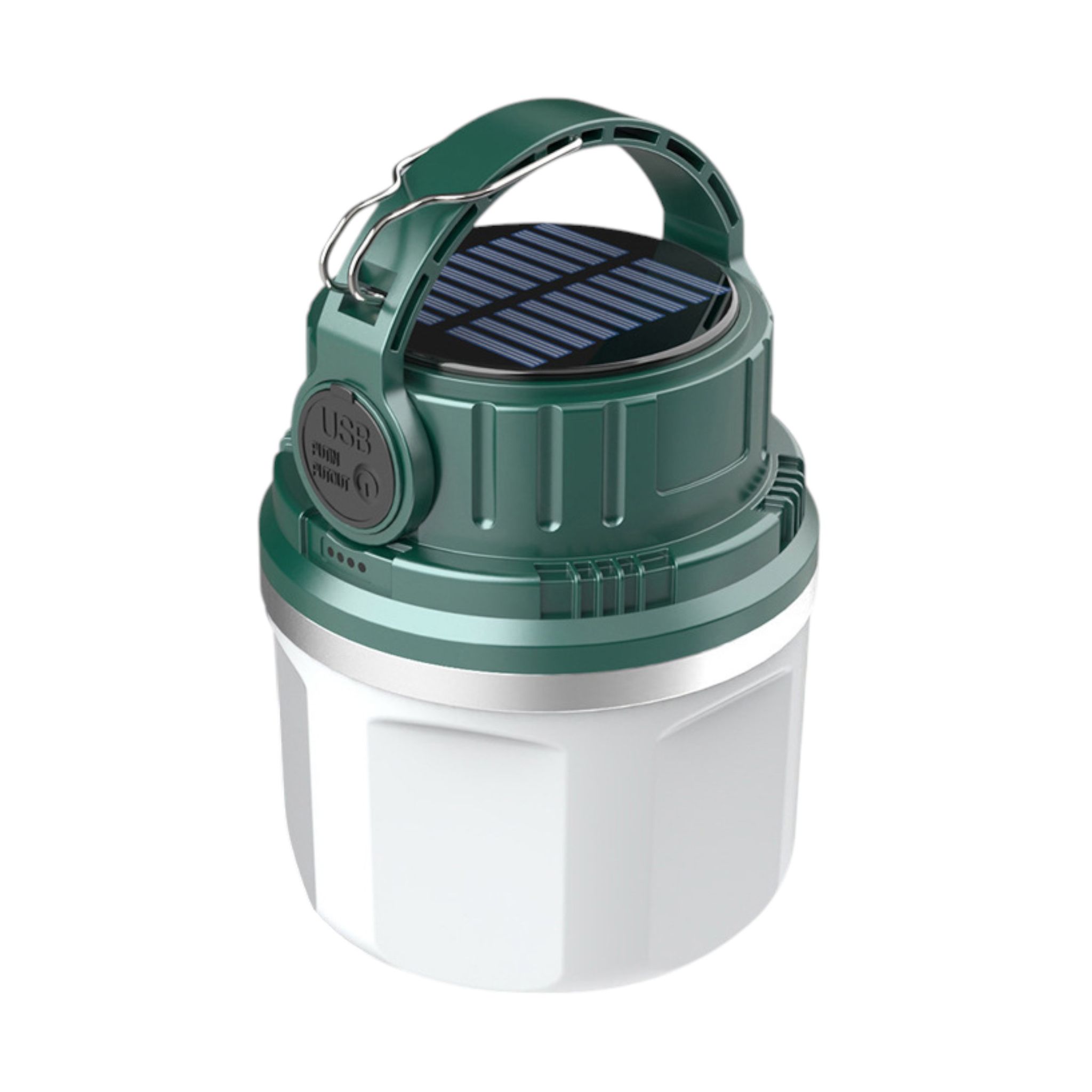 Lampe De Camping Extérieure, Double Source De Lumière De Chargement Usb, Randonnée, Vert