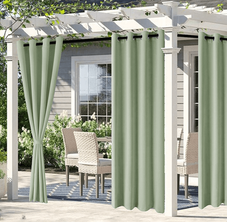 Rideaux D'Extérieur Imperméables, Lot De 2, 2 X 2,7 M, Isolation Thermique,protection Uv, Adaptés Aux Balcons Et Tonnelles, Verts (lot De 2)