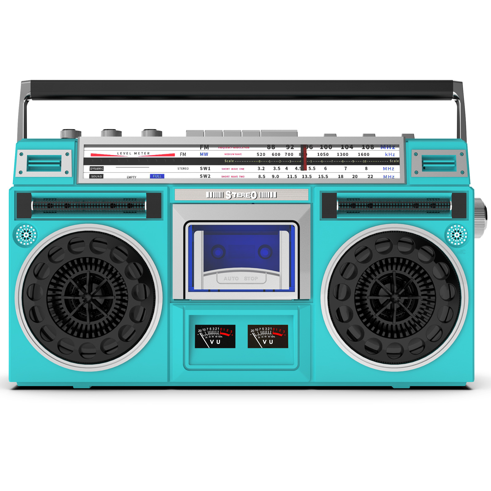 Radio Lecteur De Cassettes Rétro, Lecteur Cd Rétro Classique Des Années 80 Boombox, Boombox De Cassette Am/fm, Vert