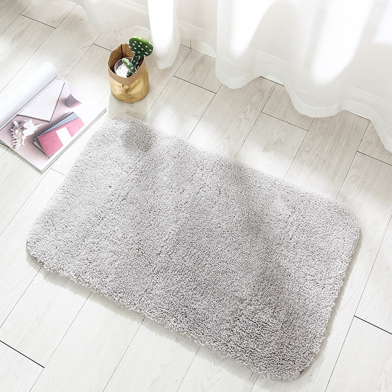 Tapis De Bain Antidérapant Extra Epais Tapis De Douche Absorbant Microfibre De Pour Salle De Bain Machine Epais (gris Clair, 60 X 90cm)