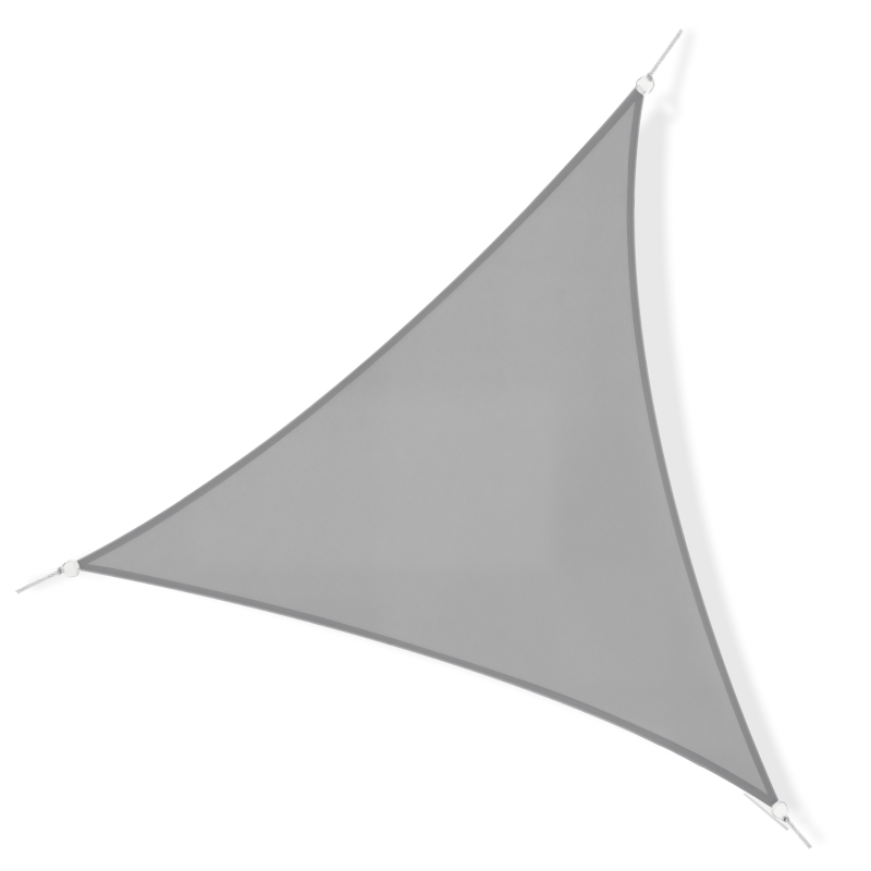 Voile D'Ombrage Triangulaire Grande Taille 6 X 6 X 6 M Polyester Imperméabilisé Haute Densité 160 G/m² Gris Clair
