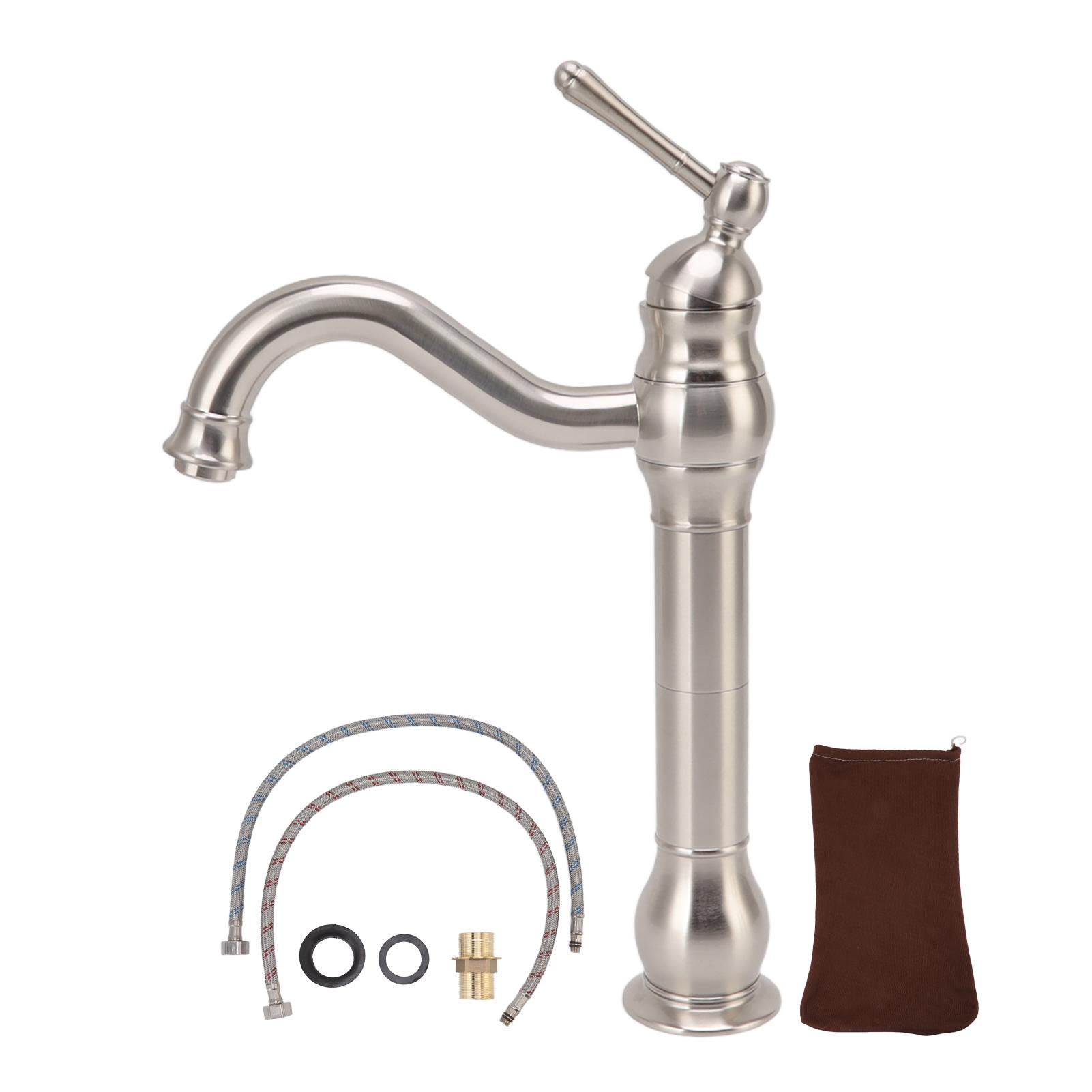 Robinet D'Évier Brossé En Cuivre, Mitigeur Industriel Rétro, Robinet De Lavabo De Salle De Bains À Poignée Unique Pour Lavabo Au-dessus Du Comptoir