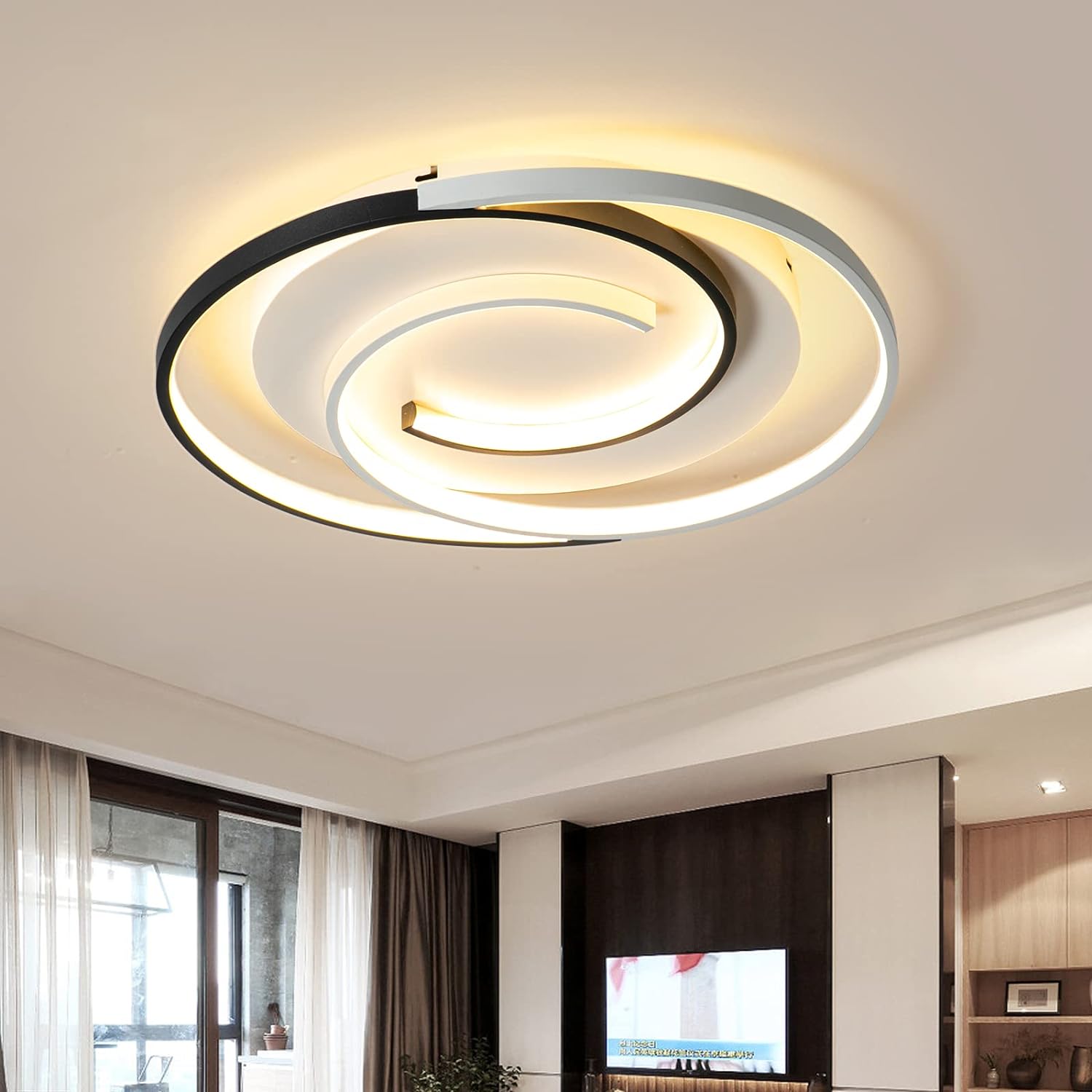 46w 42cm Plafonnier Led Moderne, Plafonnier Rond Dimmable Pour Salon, Chambre À Coucher, Cuisine