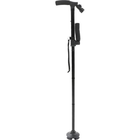 Canne De Marche Pliable Avec Lumière Led, Base Antidérapante, Réglage De La Hauteur Par Rotation À 360°, Portable, Canne De Marche Électrique