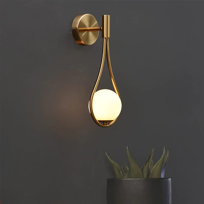 Goeco Applique Murale Led Moderne Industriels Luminaire Mural Ajustable Lampe Murale Verre Boule Ronde Abat-jour E27 Lampe De Mur Métal Salon Couloir