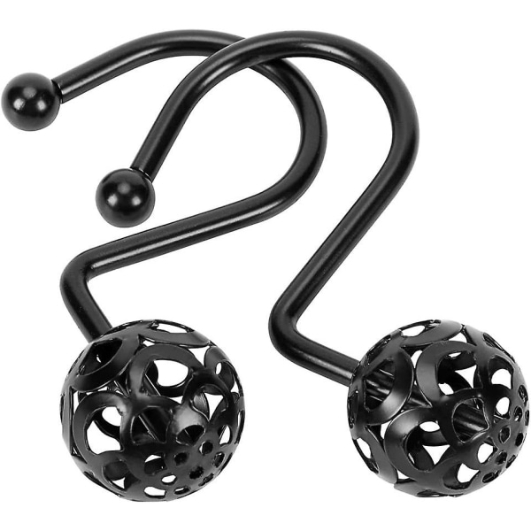 12st Hollow Ball Duschgardinkrokar Lyxkvalitet Rostfritt Rostfritt Stål Duschgardinringar Krokar För Badrumsstång