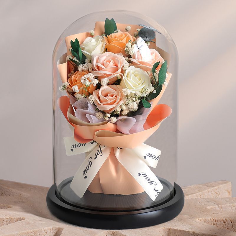 Ramo De Rosas De Cristal, Regalo De Rosa Eterna, Cumpleaños, Día De San Valentín, Día De La Madre, Decoración Del Hogar De Navidad, Regalo Creativo