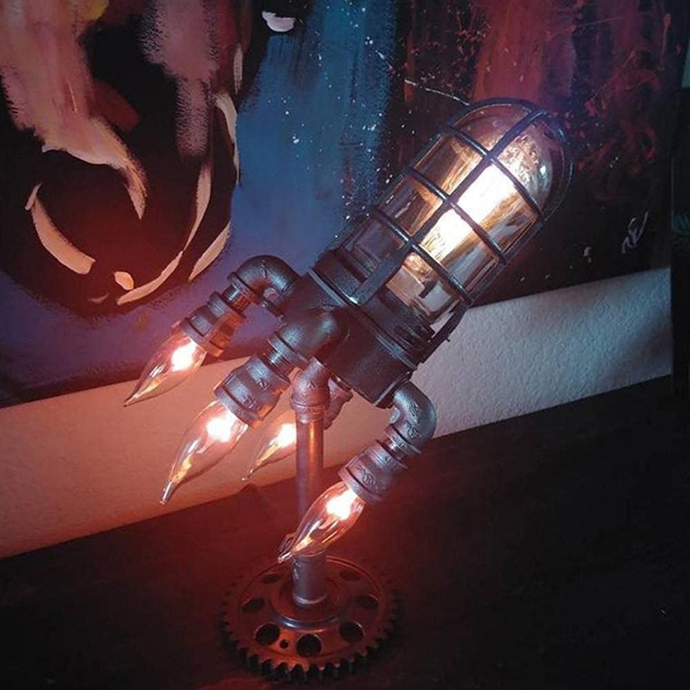 Lampe Fusée Steampunk, Lampe Steampunk Industrielle Veilleuse Style Rétro Lampe De Bureau Décoration De La Maison Pour Salon Chambre Bureau