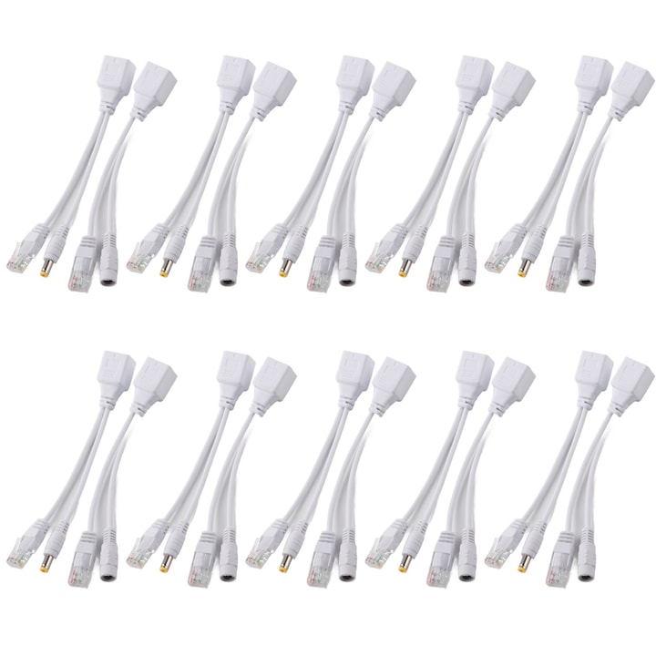 Adaptateur Injecteur Séparateur Poe Rj45 Pour Caméra Ip, 10 Câbles, Dc 12v, Dimensions Compactes