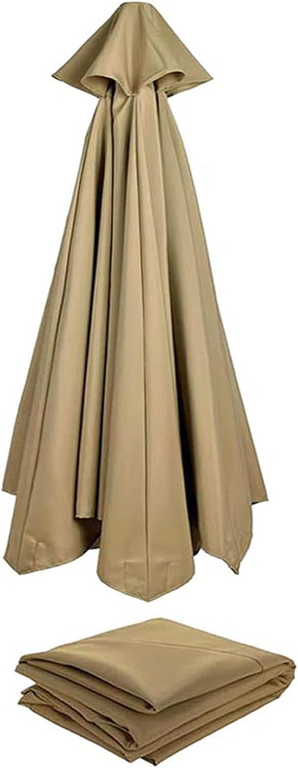 Housse De Rechange Pour Parasol De Jardin, Coloris Kaki, Pour Parasol À 6 Bras, Idéale Pour Terrasse, Jardin, Piscine Ou Auvent.